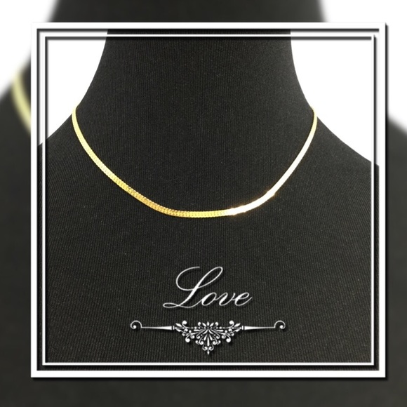 Vintage Signed Gold Tone Serpentine Chain Necklace - Picture 1 of 3